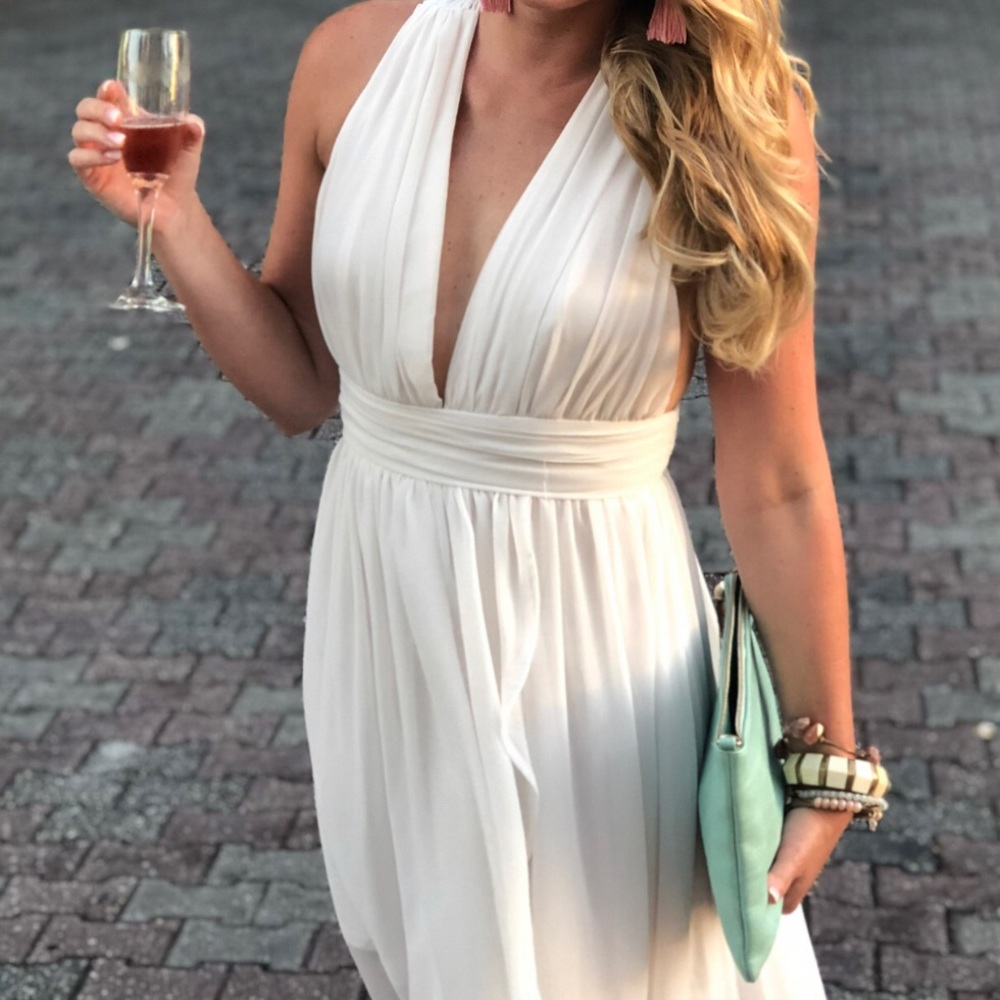 Marilyn Monroe white summer high-low dress